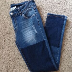 LITZ Two tone patch like distressed jeans